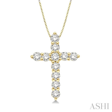 14KY Diamond Cross Pendant w/ 0.25 ctw